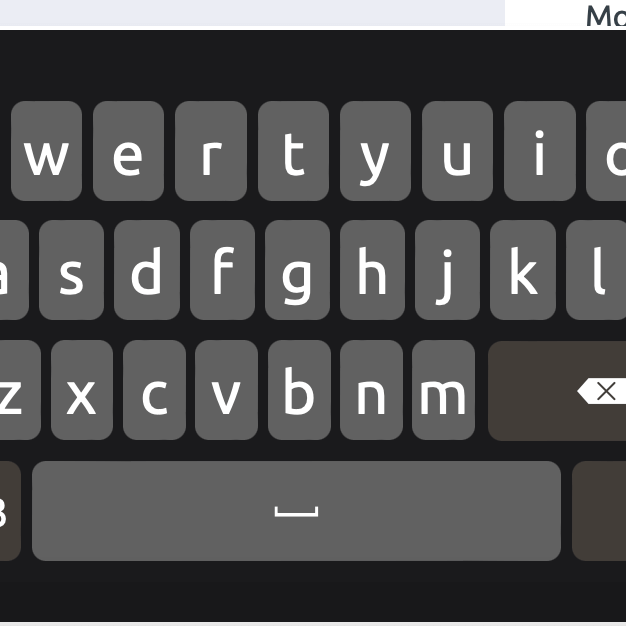 Eine virtuelle Tastatur mit den Buchstaben